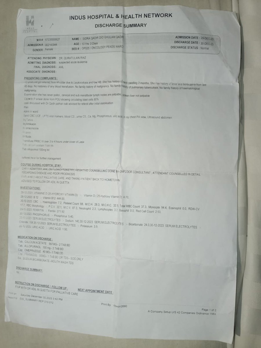 Donate and Safe a Life 
Retweet for Reach 🚨 

Sidra is a child from Zehri, suffering from #cancer, she requires more than one lac for her tests، she cannot afford the amount. Kindly, help her and share the post so that others can help her, too. 

🏦Account number 01844149813741