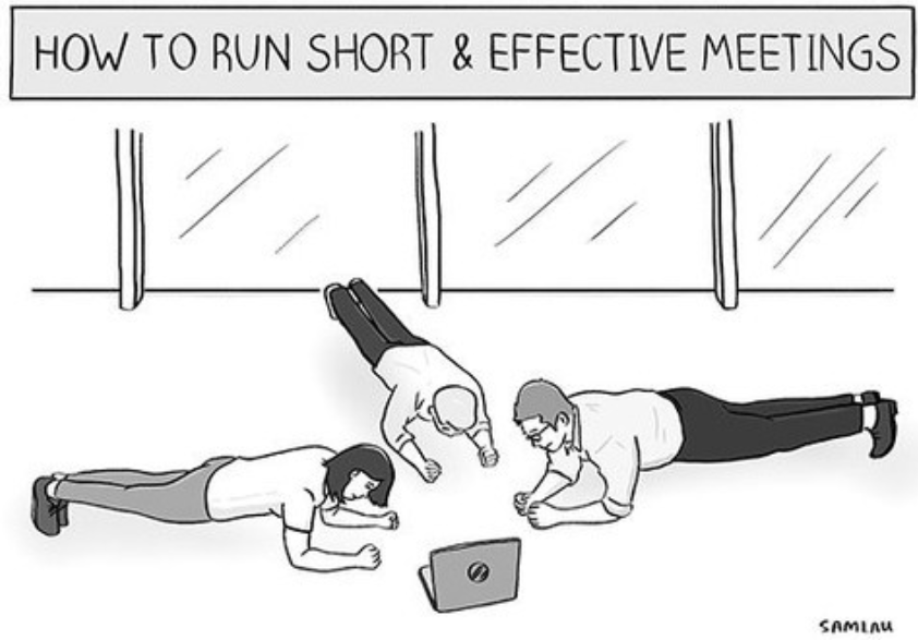 Buena idea para asegurar reuniones cortas y efectivas en el trabajo 😅