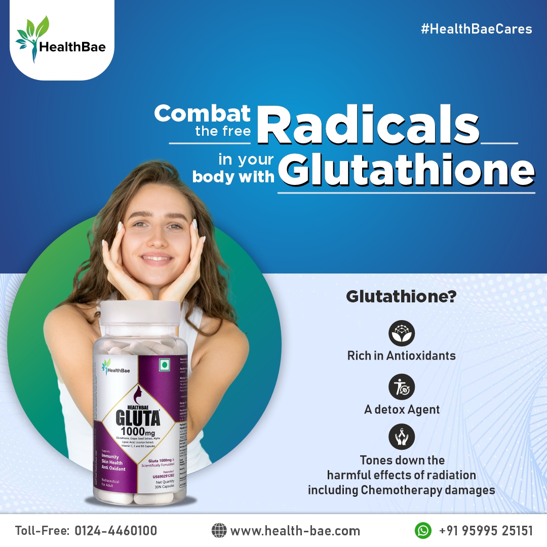 HealthBaeIndia's tweet photo. One product - Multiple benefits! 🤝🏻 
Our patented Glutathione is a unique product that helps you in more than just one way. 💪🏻 ✨
Order this product by visiting our website: https://t.co/YvHkGckclT or  connect with us at +91 95995 25151
Delivering all over India!
.
.
.
#HealthBae https://t.co/7AU6JtoIRk