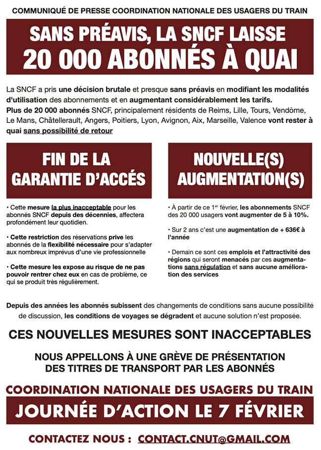 Mobilisation du 7 Février communiqué de presse