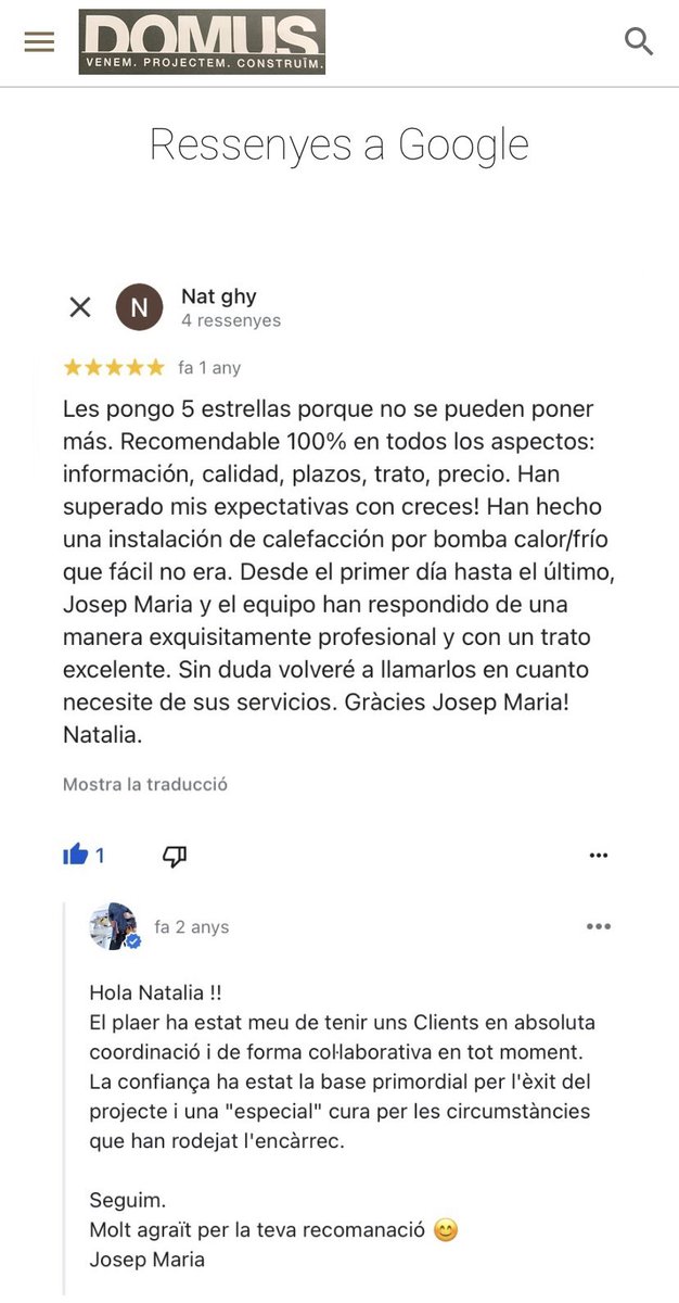 Els nostres clients parlen… ☺️

domuserveis.com/inici/clients