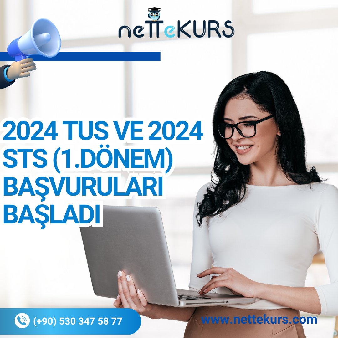 📣2024 TUS ve 2024 STS (1.Dönem) Başvuruları Başladı!

📌Sınavlara başvurular, 31 Ocak-8 Şubat 2024 tarihleri arasında yapılacaktır.

#nettekurs #onlinetuskursu #ydus #2024tus #ösymtus #onlinetus #tıptauzmanlıksınavı #sahu