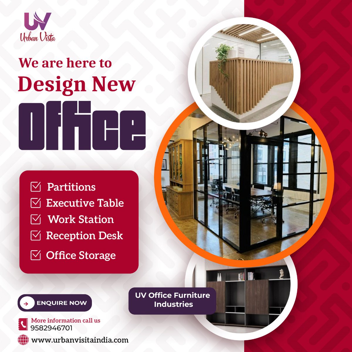 🌟🏢 Transform your office space into a stylish haven with Urban Vista India! 🏢🌟

urbanvistaindia.com
9582946701

#OfficeDesign
#OfficePartitions
#ExecutiveTable
#WorkStation
#ReceptionDesk
#OfficeStorage
#OfficeFurniture
#WorkspaceInspiration
#OfficeStyle
#ModernOffice