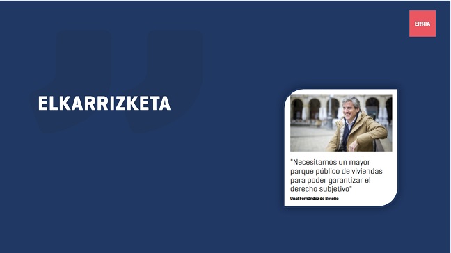 🗣️💬Entrevista con Unai Fernández De Betoño: 'Necesitamos un mayor parque público de viviendas para poder garantizar el derecho subjetivo' #Erria12 📰erria.eus/es/elkarrizket…