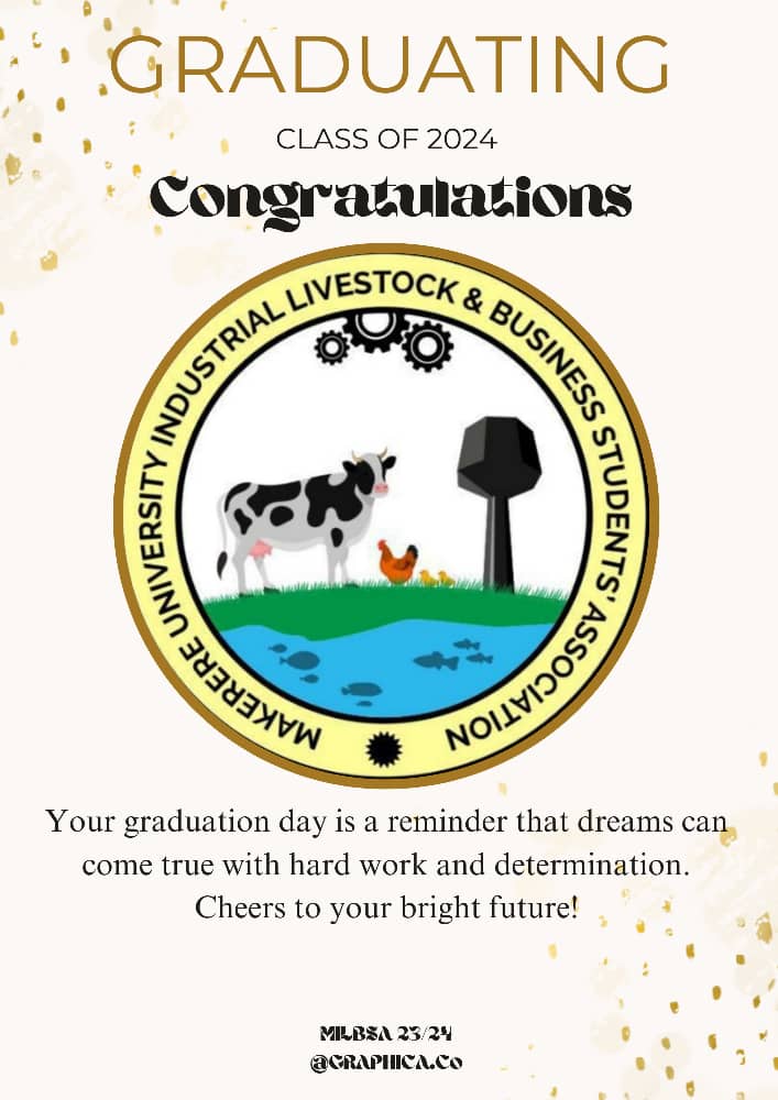 nyakunirichard2's tweet photo. With much love from the Greater MILBSA FAMILY, I would like the take this opportunity to congratulate all my fellow Dairy experts, Feed experts and livestock specialist From COVAB Muk.
All the best dear 74th graduands who happen to have the ceremony today 🎓🎓🎓🎓🎓🎓🎓🎓 https://t.co/GyFNVoz0yb