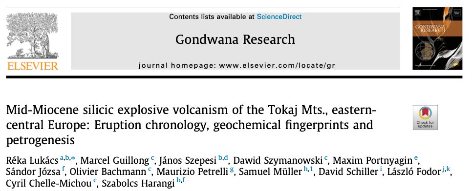 I would like to thank Réka and @szharangi for involving me in this fantastic work that review the Mid-Miocene silicic explosive #volcanism 🌋 of the Tokaj Mts. (eastern- central Europe). A fantastic research group and significant scientific insights! sciencedirect.com/science/articl…