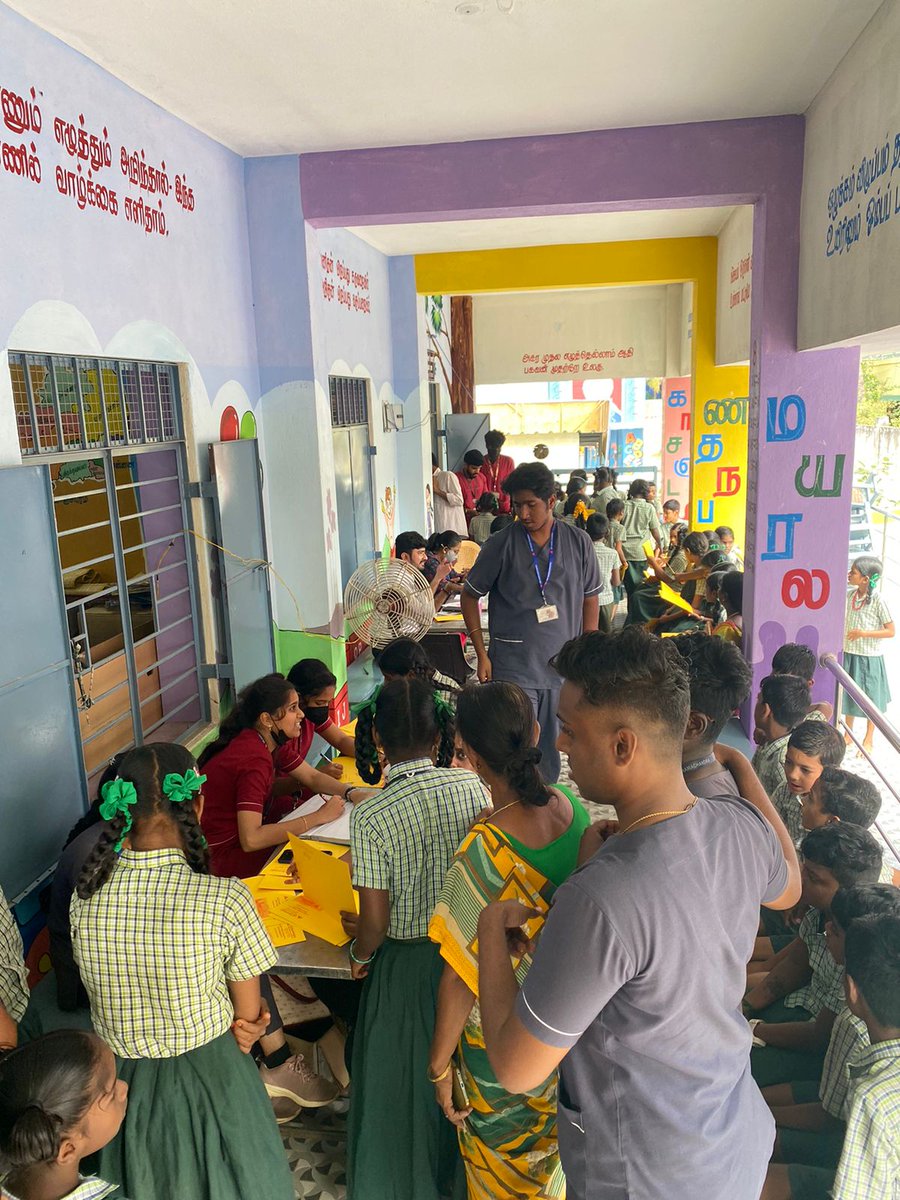 #NSS #SRIHER together with Udhavikaram NGO organized Multispeciality Medical camp in Ayappakkam govt primary school on 30.1. 2024. 283 school children were screened.  Health Education given.