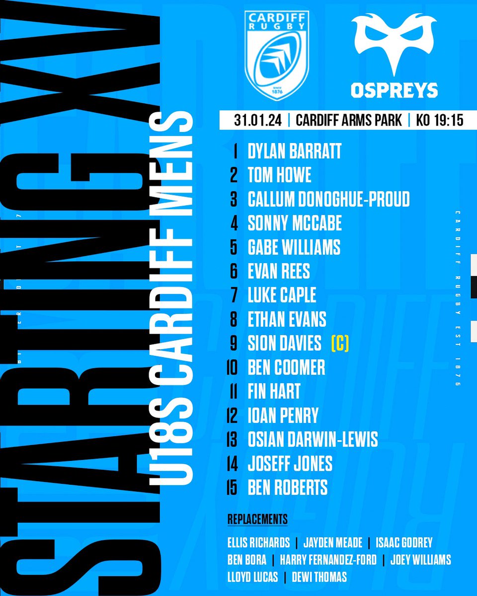 Cardiff_Rugby's tweet image. Our Under-18s are back in action tonight!