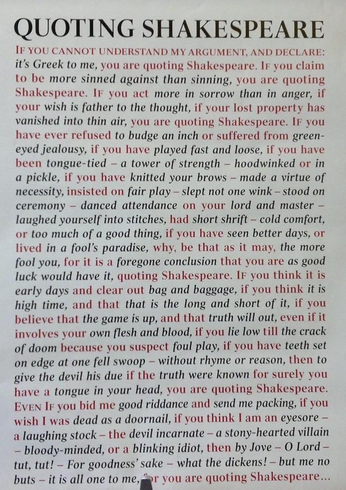 Shakespeare All the Way!