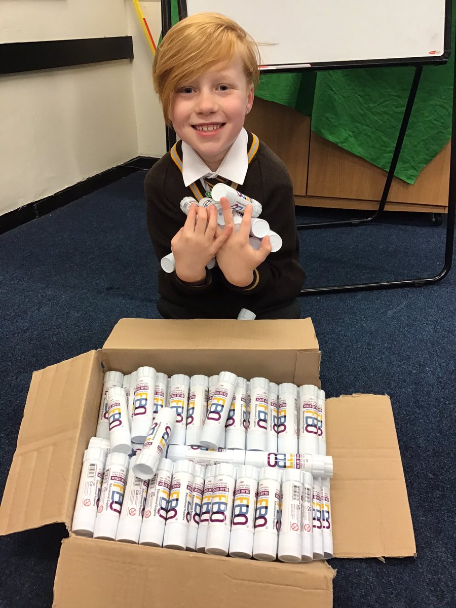 Thank you to Ruairi and family for a 100 glue-sticks for our class. A very needed resource for our school day.