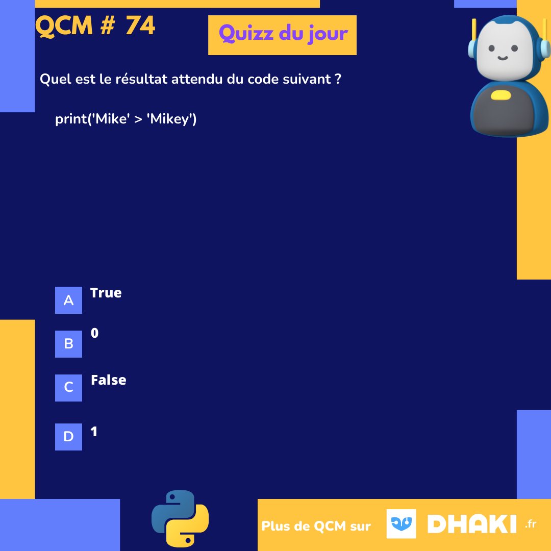 Python_QCM's tweet image. "Testez vos connaissances en Python avec notre quizz du jour en image ! Répondez en commentaire !"