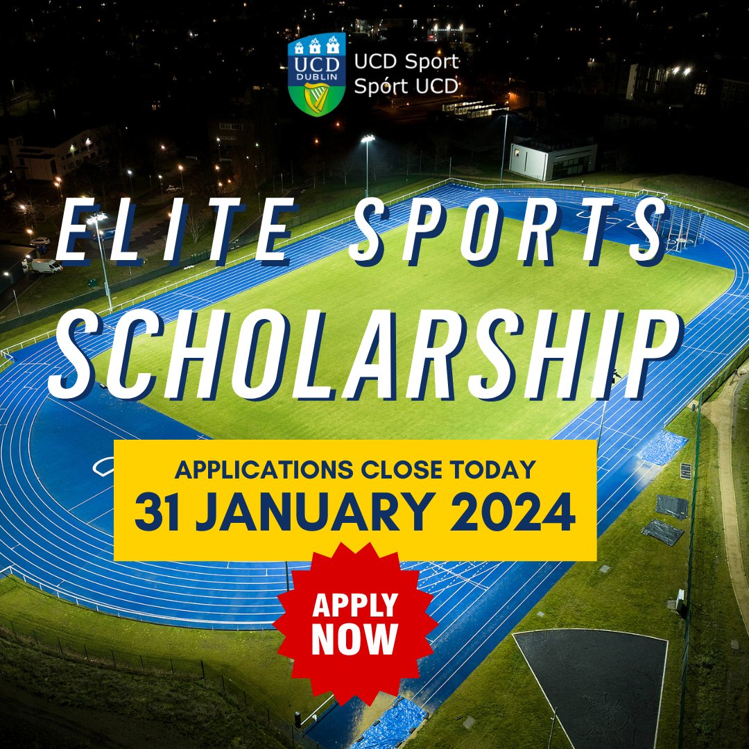 Today is the final day to submit an Ad Astra Elite Sport Scholarship. Late applications are not accepted under any circumstances. Apply now 🔗 ucd.ie/adastraacademy…