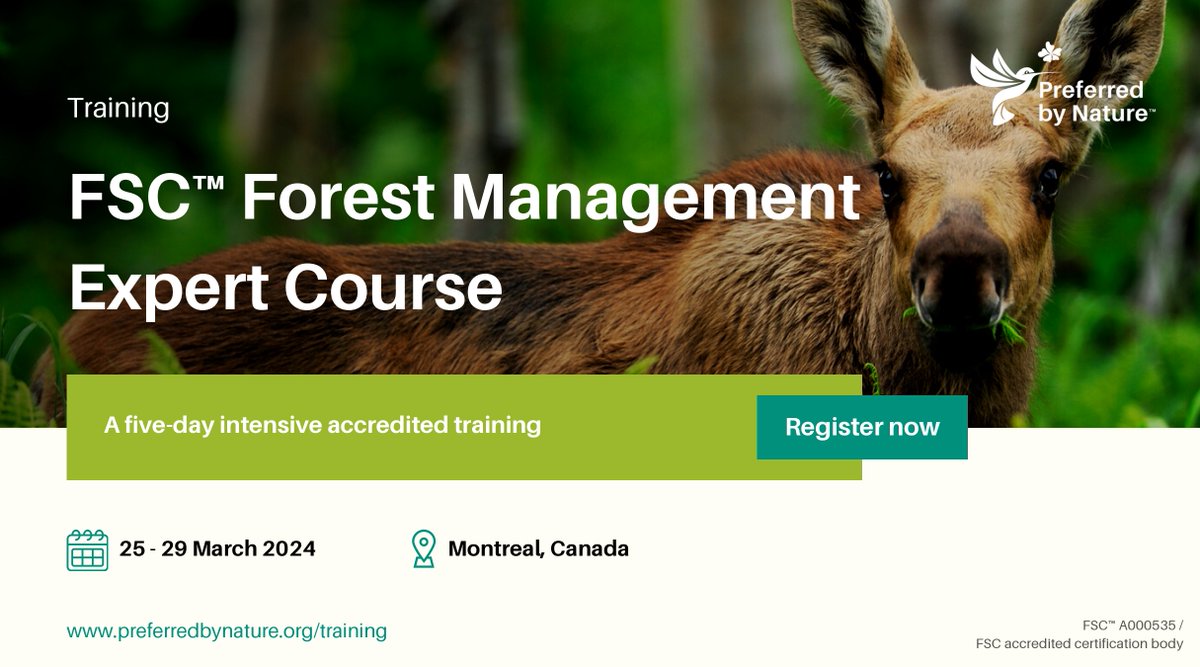 PreferbyNature's tweet photo. 🌳Our upcoming #FSC #ForestManagement #ExpertCourse in Canada is ideal for individuals interested in understanding the mindset of an FSC auditor or seeking formal #training as an auditor. 

🔗Early bird discounts are now available. Book your spot today: https://t.co/86P8uap5My https://t.co/2p5REzjZgE