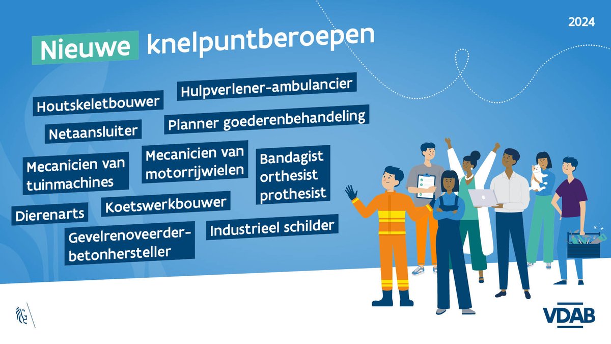 Ook dit jaar zijn er een aantal nieuwe #knelpuntberoepen bij gekomen. Van dierenarts over houtskeletbouwer tot mecanicien van tuinmachines!🐾🏡🔧 👉 vdab.be/jobs/knelpuntb…