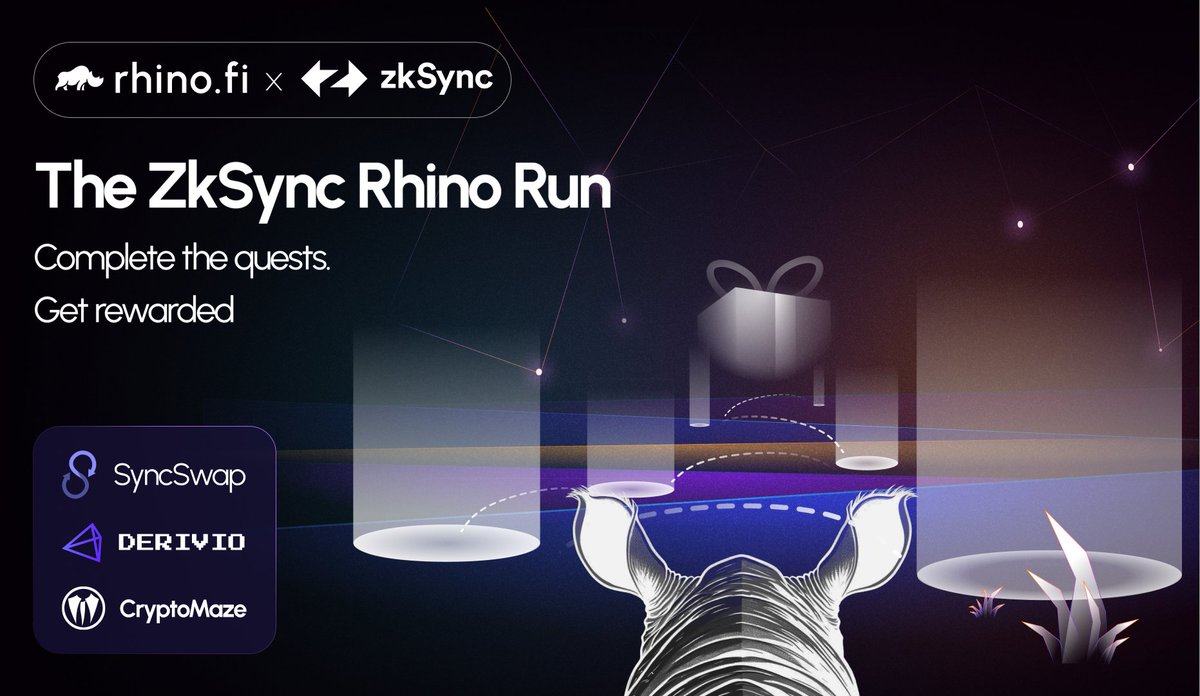 Bridge & complete tasks with our ecosystem partners, and compete for a $50,000 bonus prize pool🎁 🌊 Dive into Week 1 of the #rhinorun! 👉layer3.xyz/collections/th… This week's destination: @zksync one of the hottest Layer 2 chains🌐 For the first week we have partnered up with…