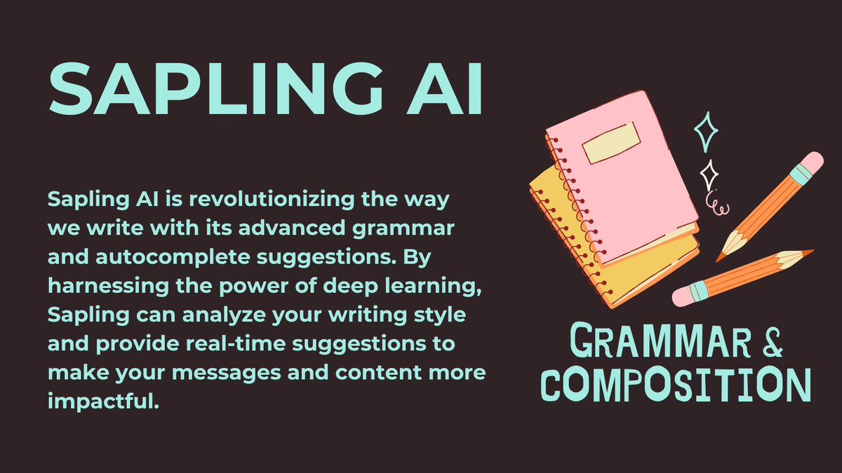 MayankGrowtlab's tweet image. Need help improving your writing? 

Look no further than sapling AI. Its deep learning technology provides real-time suggestions tailored to your unique style, ensuring clear and impactful communication every time. 

#SaplingAI #writingtips