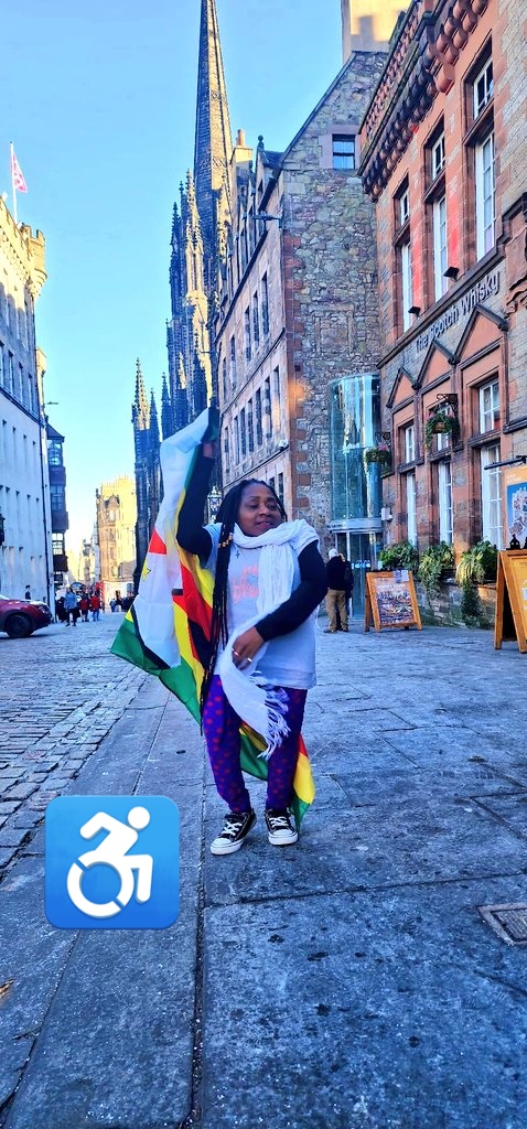 GwiziSoneni's tweet photo. Dear friends I did it again!
#DisabilityAwareness
#DisabilityTravelDiaries
โ I am the unstoppable #ZimbabweanFlag that you see on our #ZimFlag ๐ฟ๐ผ
โ I have climbed mountains, boarded evening & day flights, buses, trains, taxis etc because I am human and I belong to be here.
โ I have Spoken on different platforms on what is meaningful #DisabilityInclusion
โ Infrastructure tries to stop me but my mind and my love for life & understanding towards life that I am human enough to enjoy what others are enjoying I can also enjoy has made my life journey an interesting life challenge. I love it! I'm not forced but I force it!
โ They all love #Flawsome
โ I keep walking ๐ถโโ๏ธ
#FromZimbabweToEurope I represent #Disability
#IamFlawsome
#ProudlyDisabledWoman