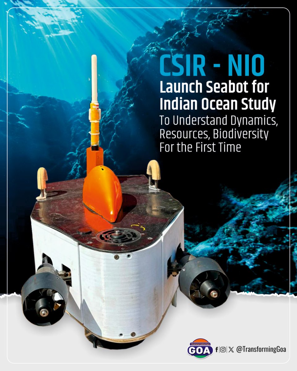 TransformingGoa's tweet photo. CSIR - NIO Launch Seabot for Indian Ocean Study, To Understand Dynamics, Resources, Biodiversity For the First Time
#goa #GoaGovernment #TransformingGoa #facebookpost #bjym #bjymgoa #CSIRNIO #SeabotLaunch #IndianOceanStudy #OceanDynamics #OceanResources #BiodiversityResearch https://t.co/Lc7WMGYQHa