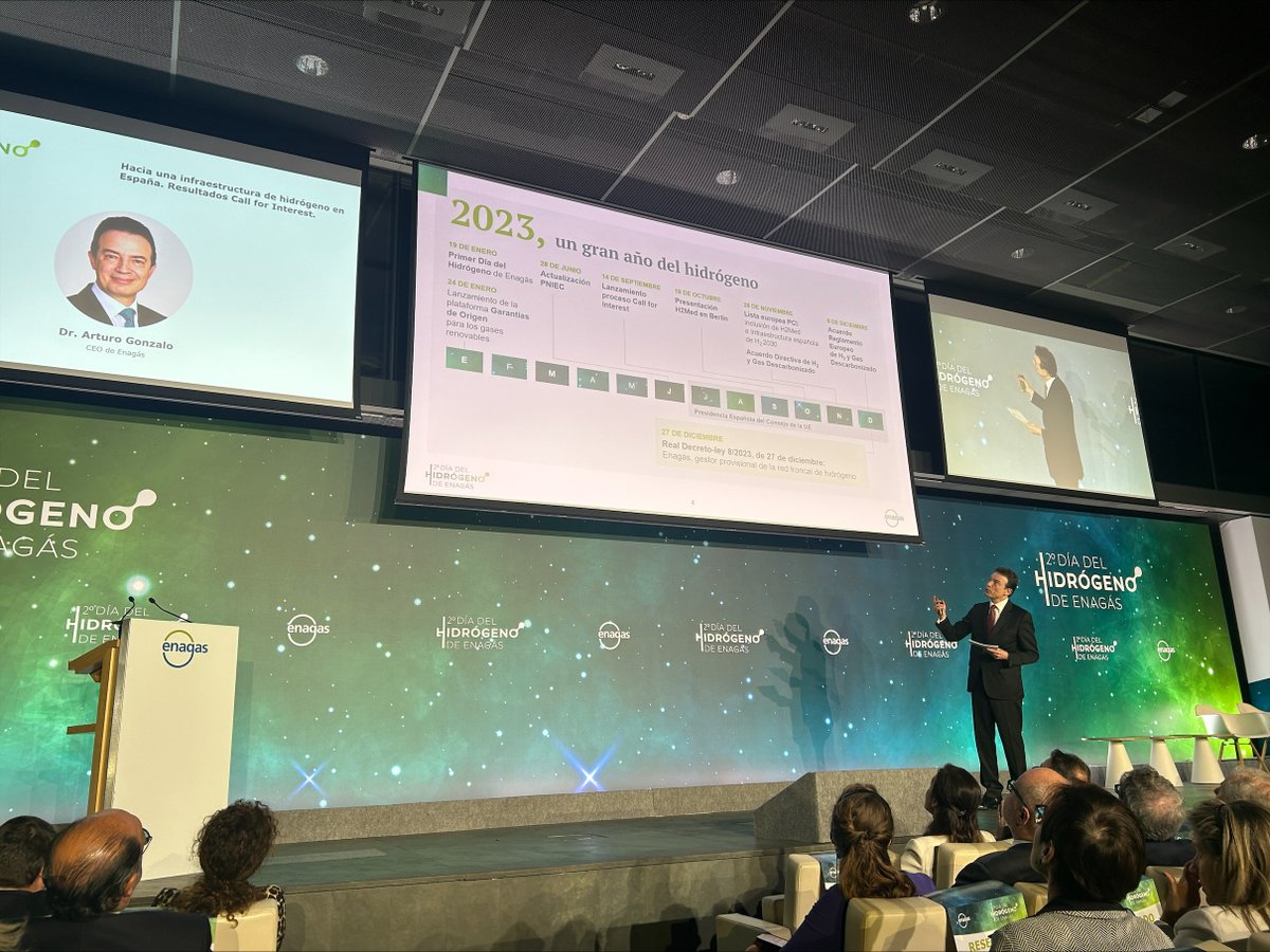 Nuestro CEO repasa los principales hitos de 2023: Call For Interest, las #GarantíasDeOrigen, #H2med y las infraestructuras españolas en #PCIlist o el Paquete 🇪🇺 de Hidrógeno y Gas Descarbonizado, entre otros.

#EnagásDíadelHidrógeno #ElHidrógenoEsAhora