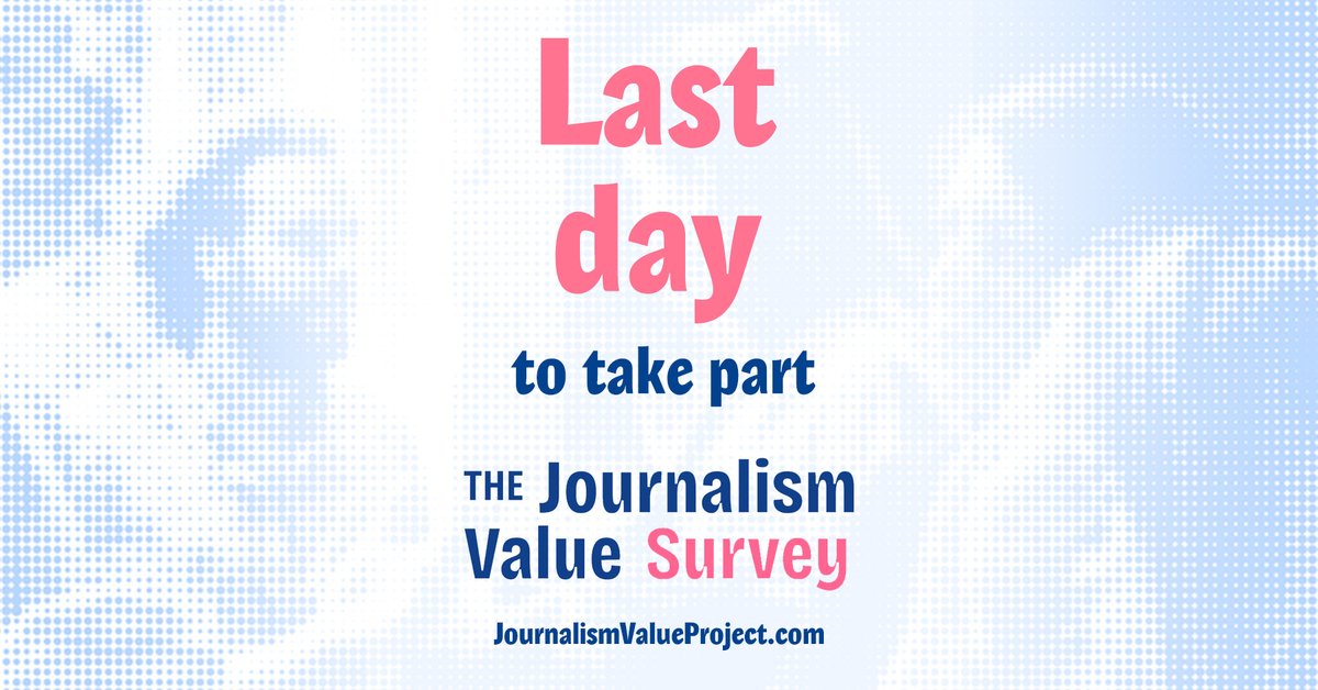 The Journalism Value Survey closes TODAY! So there's still time to take part.

Make sure your independent newsroom isn't missing from this survey of the sector, run by and for independent media.

Take part today 👉  journalismvalueproject.com