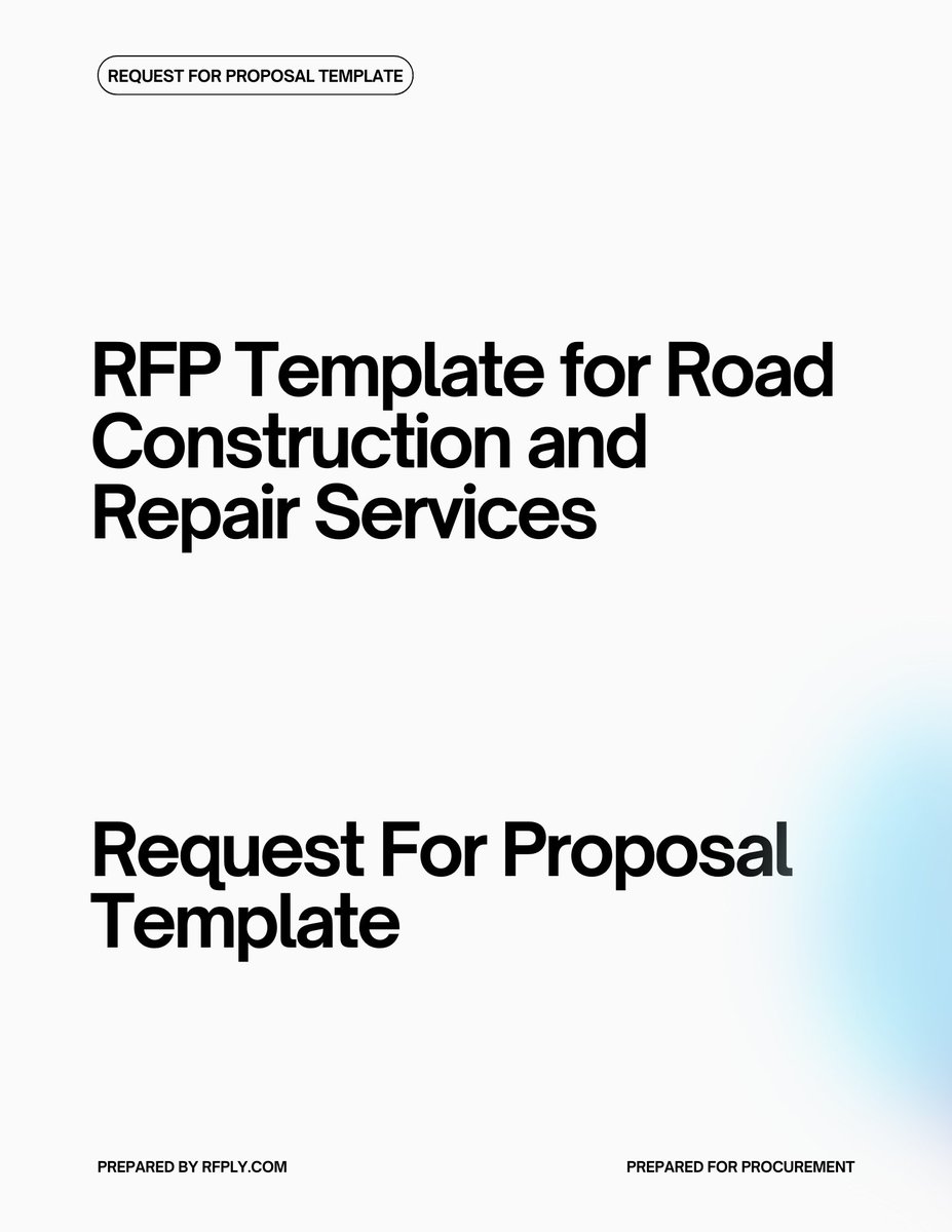 RFP Template for Road Construction and Repair Services This #RFP template is specifically designed for procurement professionals seeking road construction and repair services. It provides a comprehensive framework rfply.com/rfp-template-f…