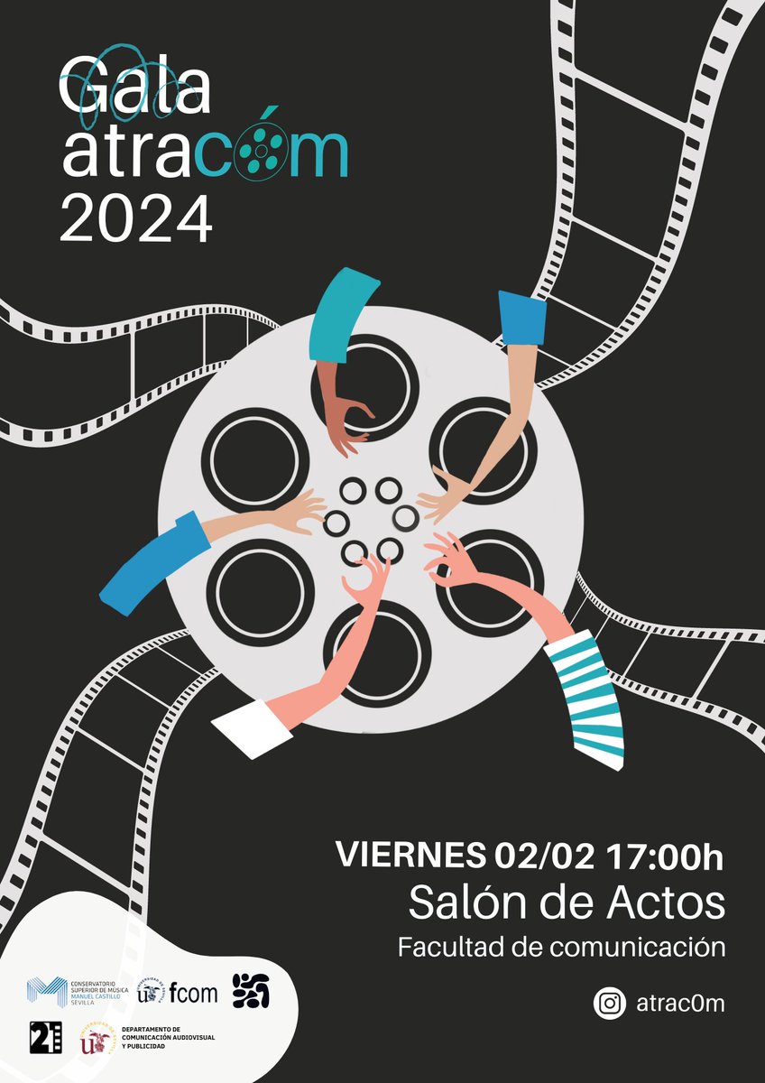 La <a href="/FCom_US/">Facultad de Comunicación, Universidad de Sevilla</a> prepara un atracón de #cortometrajes: 

ℹ️ us.es/eventos/agenda…
➡️Viernes 2 de febrero a partir de las 17:00 h.
📍Salón de Actos

Trabajos realizados por estudiantes de Comunicación Audiovisual y Doble Grado en CAV y Periodismo.

#Atracóm2024