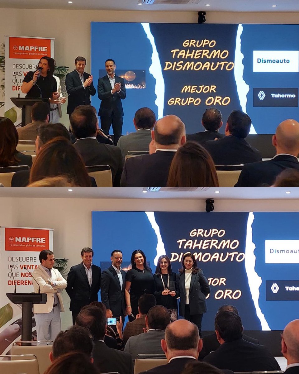 Tahermo_Renault's tweet photo. Que mejor manera de empezar el año que recibiendo una distinción como ésta, MAPFRE nos ha otorgado a TAHERMO Y @skoda_dismoauto MEJOR GRUPO ORO, por nuestra labor en Andalucía Central.
#TAHERMO #PREMIO #málaga #renault #vélezmálaga #enero https://t.co/JhMFSXkFcc