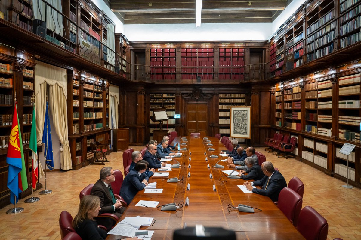 hawelti's tweet photo. President Isaias &amp; his delegation met yesterday evening Italian Minister of Culture, Gennaro Sangiuliano. Themes discussed include access to &amp; establishment of Musuem in Asmara on archives of colonial period;  formation of Joint Committee for archeological excavations in Adulis.. https://t.co/UWzb1G5uiZ