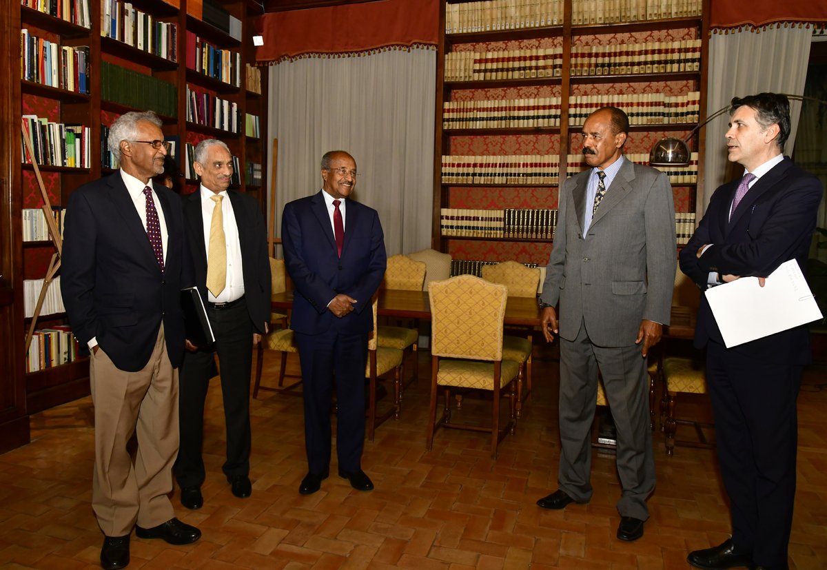 hawelti's tweet photo. President Isaias &amp; his delegation met yesterday evening Italian Minister of Culture, Gennaro Sangiuliano. Themes discussed include access to &amp; establishment of Musuem in Asmara on archives of colonial period;  formation of Joint Committee for archeological excavations in Adulis.. https://t.co/UWzb1G5uiZ