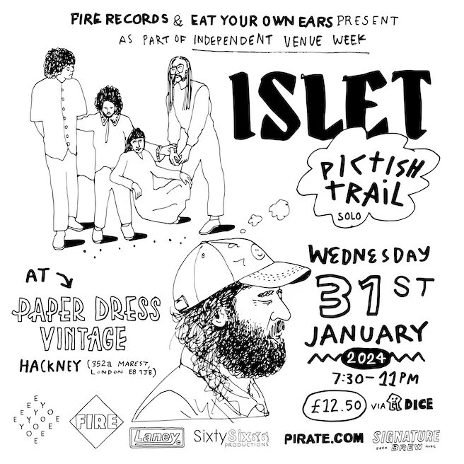 London! Tonight you've got @PictishTrail Pictish Trail, @Islet for @IVW_UK Independent Venue Week at @paperdressed Paper Dressed Vintage - final tickets >> allgigs.co.uk/view/artist/59…