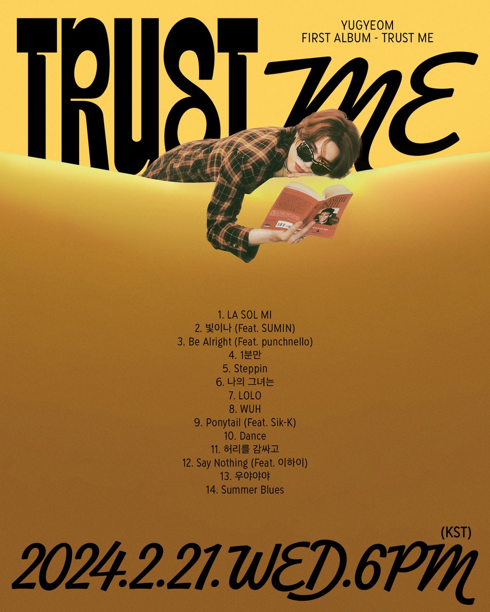 AOMGOFFICIAL's tweet photo. [유겸 (YUGYEOM)]
ㅤ
FIRST ALBUM [TRUST ME]
2024. 2. 21. WED. 6PM (KST)
ㅤ
-
유겸 (YUGYEOM) - ‘LA SOL MI’
https://t.co/jqdq3Ju9VC
ㅤ
@yugyeom #유겸 #YUGYEOM
#LASOLMI #라솔미
#TRUSTME #트러스트미
#AOMG https://t.co/MfzwNdYBwq