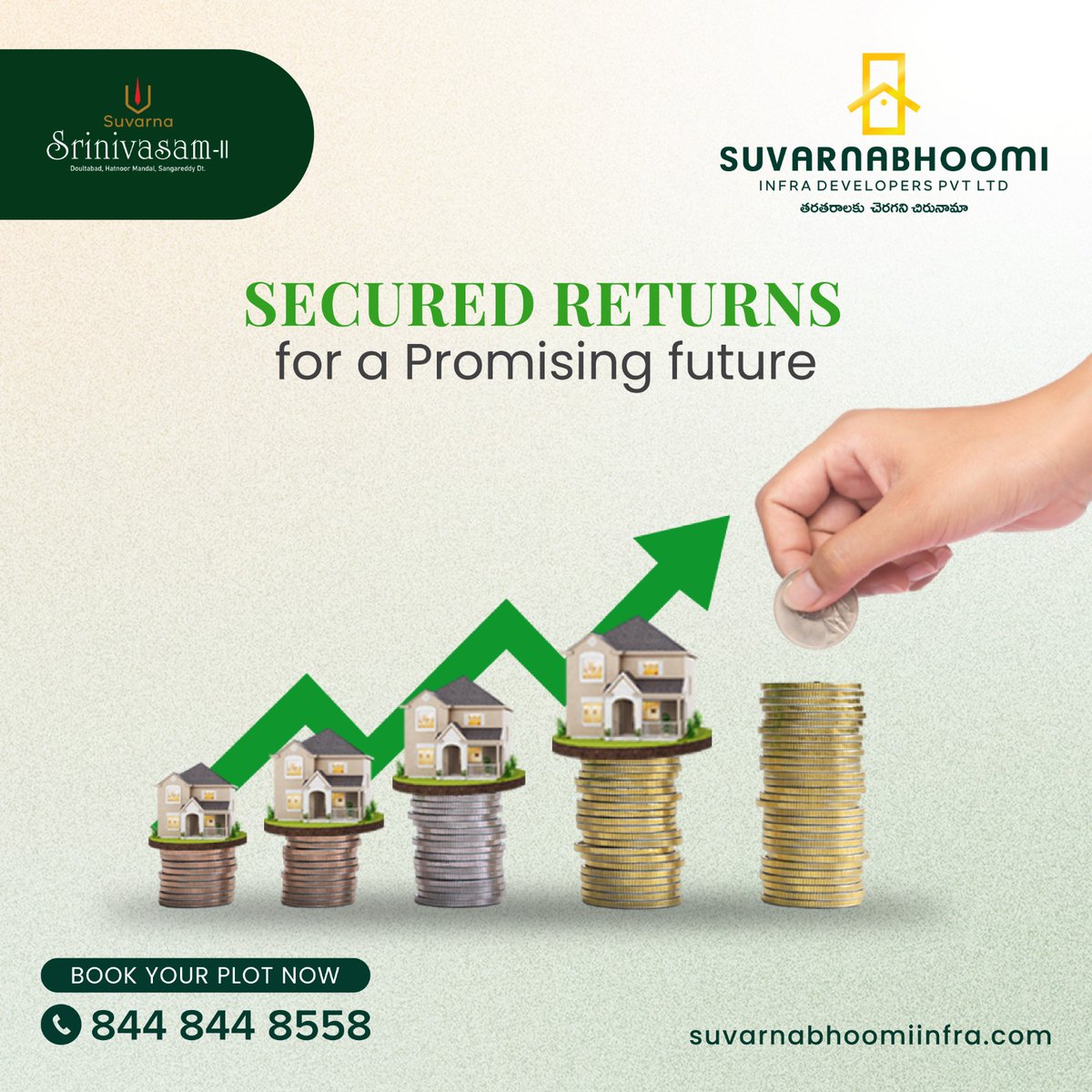 SBIDHyd's tweet photo. Unlock a future of promise and secured returns with Suvarnabhoomi Open Plots in Sangareddy.
#suvarnabhoomi #suvarnasrinivasam #plots #land #invest #investment #future #futureplot #futurehouse #home #house #dreamhome #roi #market #realestate #realestatelife #Hyderabad https://t.co/vMwoHclm0Y