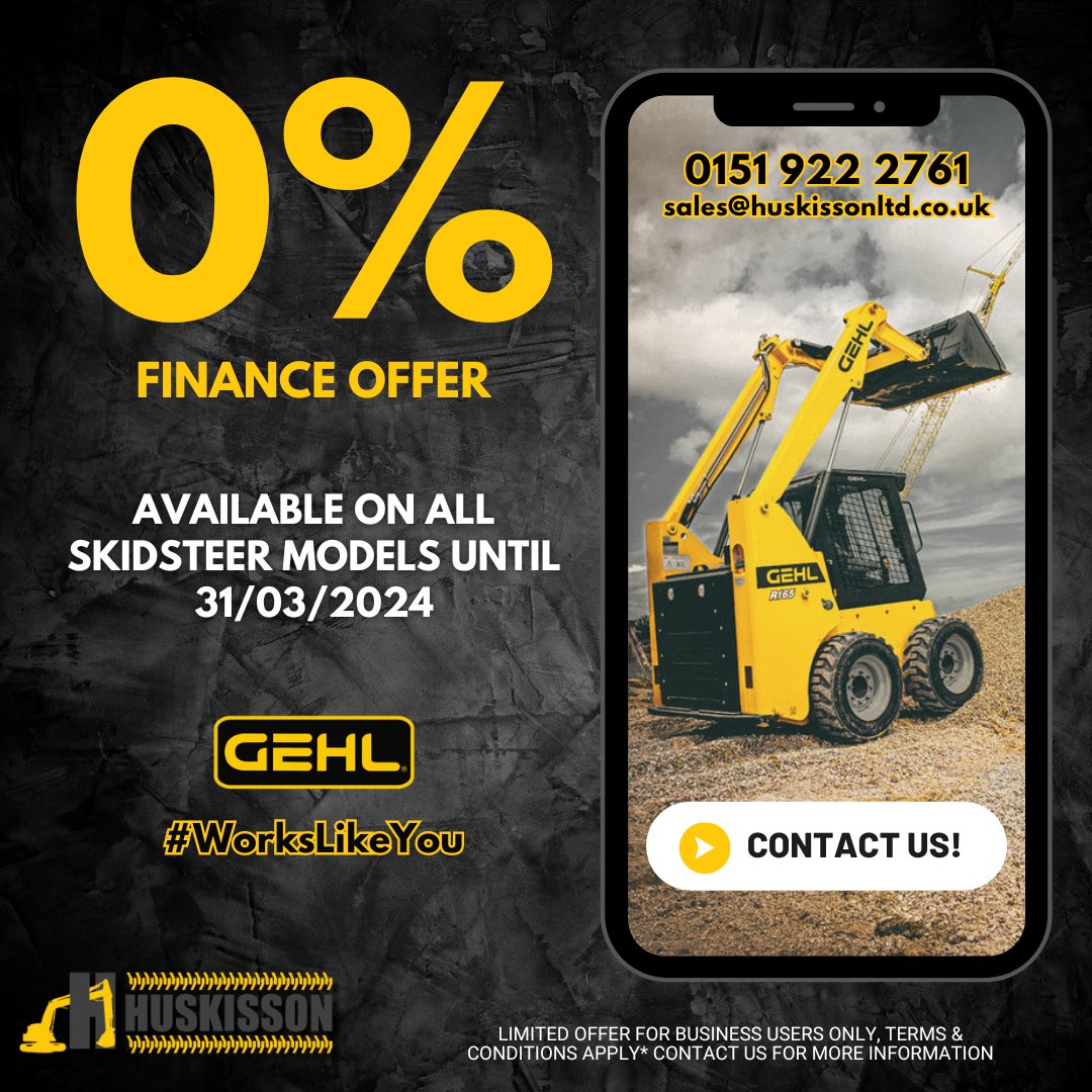 Buying a #Gehl machine has never been easier! 0% finance available on all skidsteer models - give us a call for more information on this fantastic offer 🤩 #gehl #workslikeyou #skidsteer #skidsteerloader