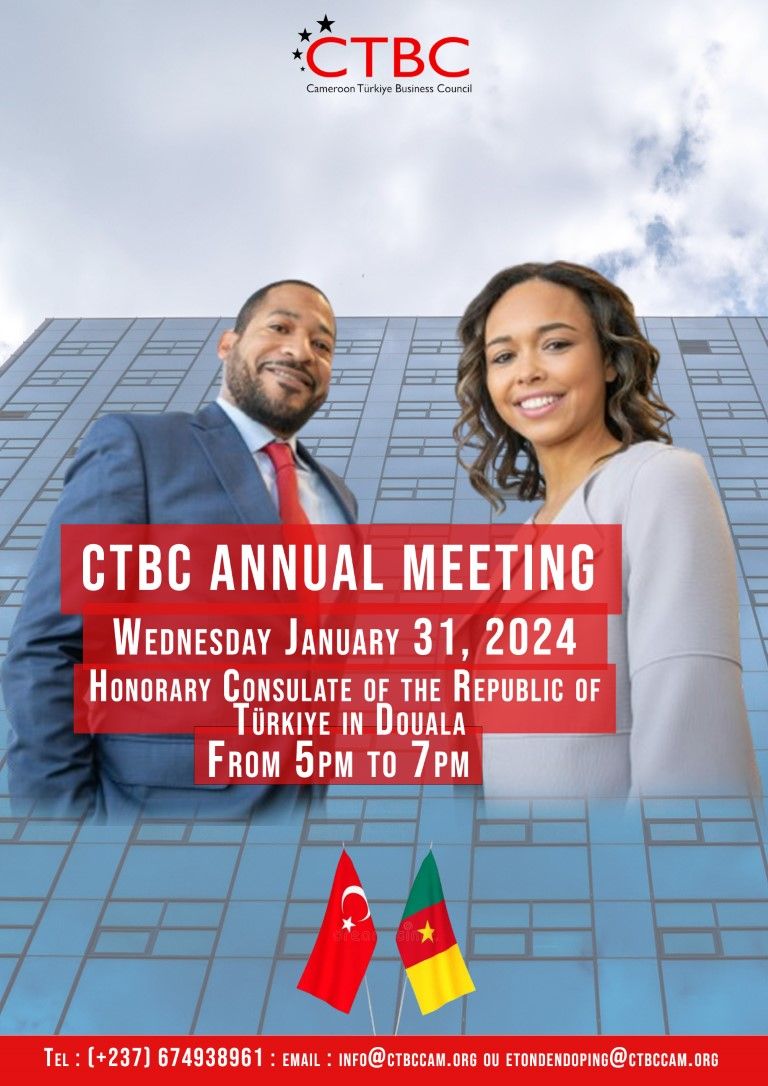 📢📢📢 Calling all #entrepreneurs and young #professionals doing business with The Republic of Türkiye

See you later today.
Don’t forget to come along with your business cards.
ctbccam.org/events?event=c… 

#2024GA #joinCTBC #Türkiye #Cameroon