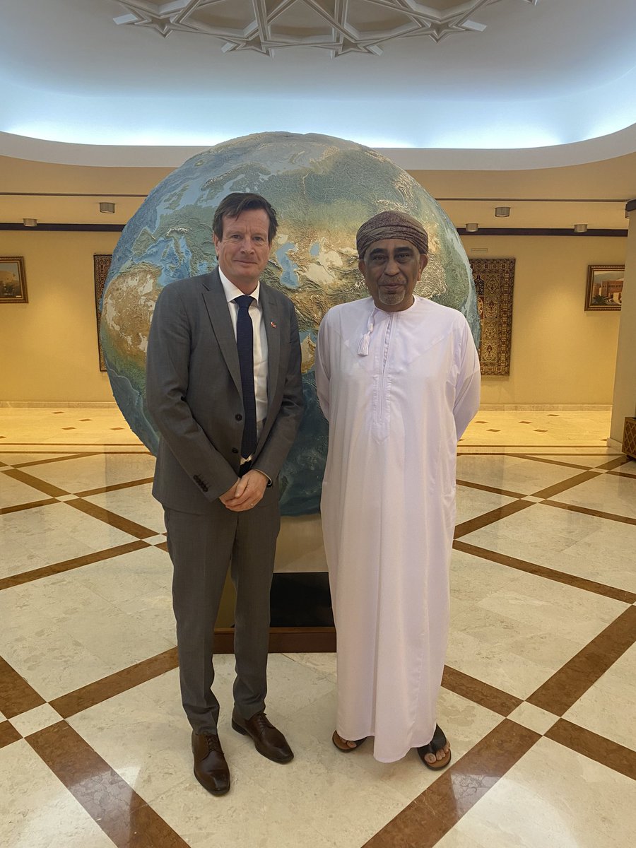 NorwayAmbKSA's tweet photo. A pleasure to be back in the Sultanate of Oman for political consultations, confirming the very good relations btw 🇴🇲&amp;🇳🇴. Rewarding conversations on peace &amp; security, business &amp; trade and other issues of common interest. @FMofOman @NorwayMFA @akravik79 https://t.co/T6wnpOh2ke