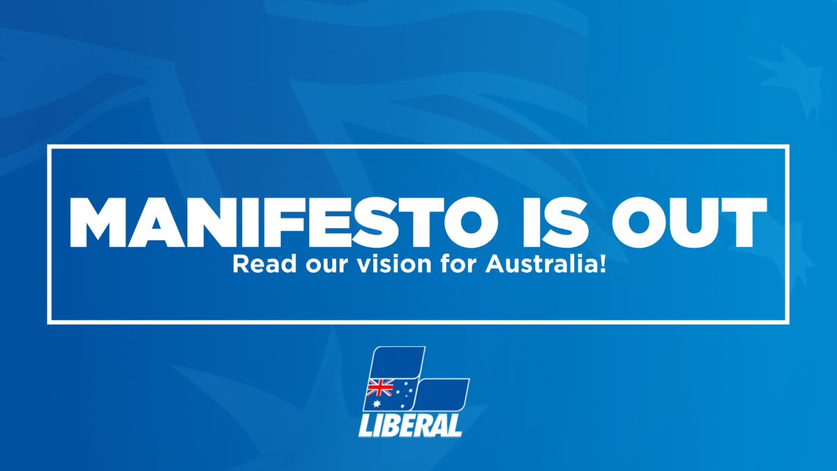 ‼️ OUR MANIFESTO IS LIVE ‼️

We're proud to release yet another Liberal success story that awaits our beautiful nation!

Read it below and join our team ⤵️
bit.ly/48ScDUZ