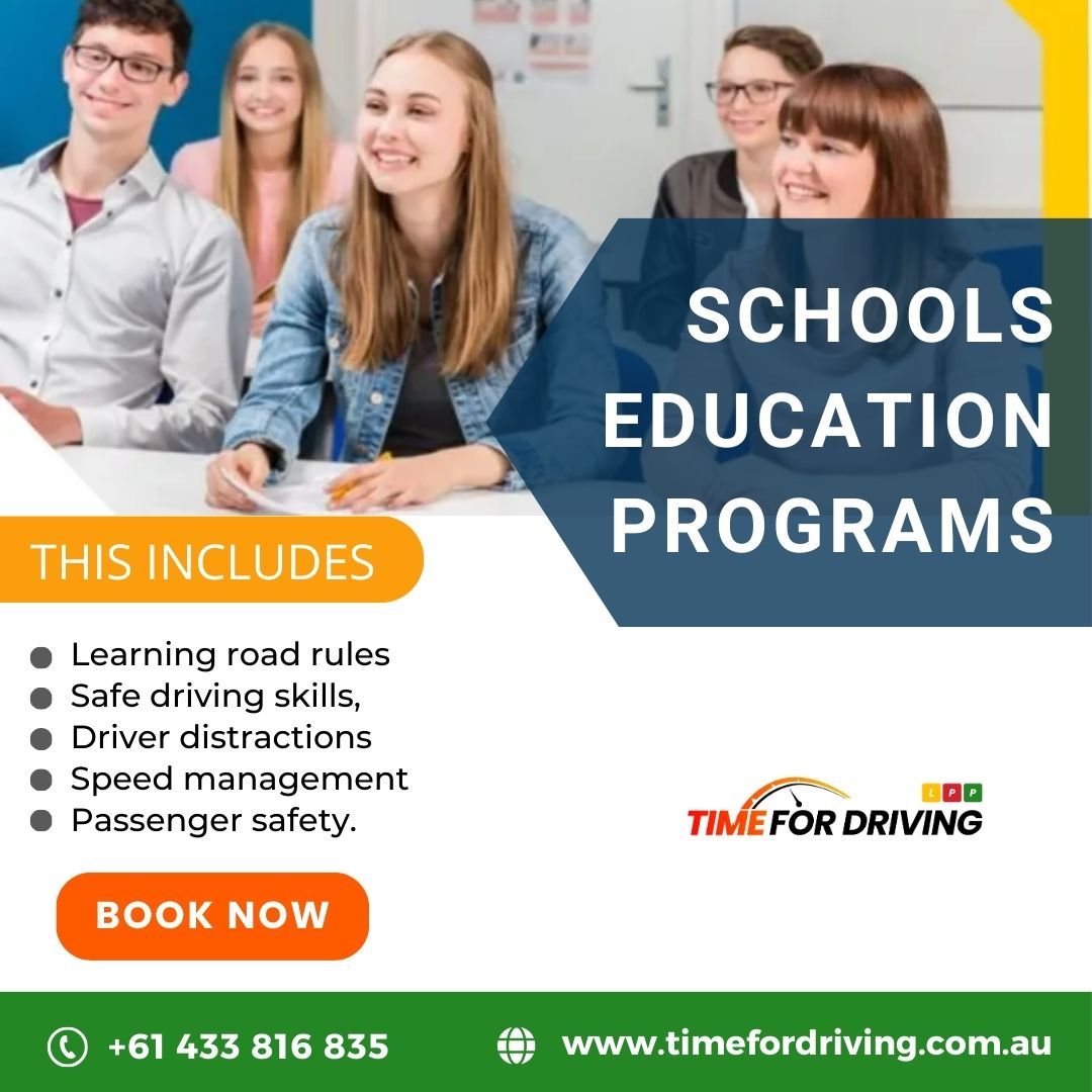 Timefordriving's tweet photo. 𝐒𝐜𝐡𝐨𝐨𝐥𝐬 𝐄𝐝𝐮𝐜𝐚𝐭𝐢𝐨𝐧 𝐏𝐫𝐨𝐠𝐫𝐚𝐦𝐬:

Empower Tomorrow's Drivers with Time for Driving's School Education Programs!
Enroll today! 📚🚗
https://t.co/qg6mUgOrsh
CALL US: +61 433 816 835
 #TimeForDriving #driving #MasterTheRoad #learntodrive #drivingschool https://t.co/rM7jmVaZWb
