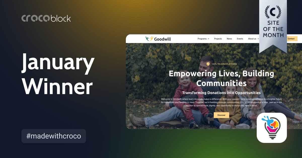 MRcrocoblock's tweet image. 🌟 The exceptional non-profit website, udruga.novi-web.com, has been crowned as our January #siteofmonth, skillfully crafted by the talented Goodwill team under the leadership of @OrionWP! 📚✨
#Madewithcroco #JetPlugins #WordPress #Elementor #WebDesign