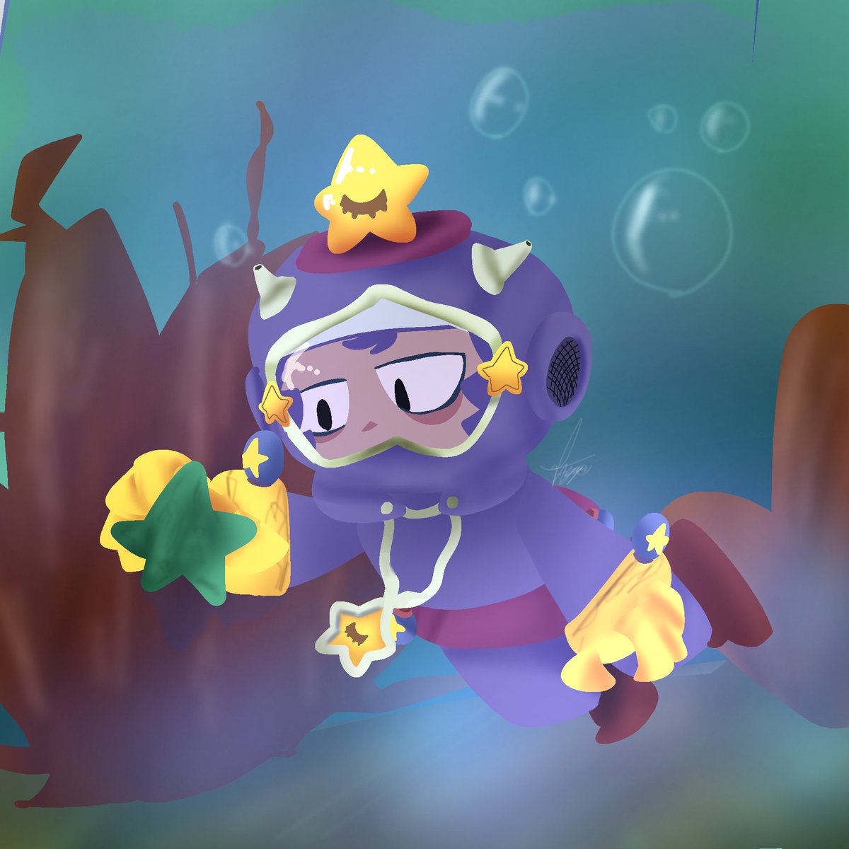 Argyy_bs's tweet photo. Diver Sandy🫧 / Sandy Buzo ⭐🫧
Espero que les guste el Sandy que hice,me divertí demasiado creandolo,está es la primera skin que hago por mi cuenta 😺 #SupercellMAKE #SandyBrawl https://t.co/zEqy0hReoO