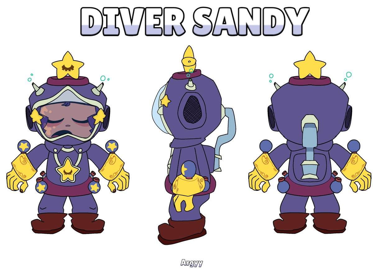 Argyy_bs's tweet photo. Diver Sandy🫧 / Sandy Buzo ⭐🫧
Espero que les guste el Sandy que hice,me divertí demasiado creandolo,está es la primera skin que hago por mi cuenta 😺 #SupercellMAKE #SandyBrawl https://t.co/zEqy0hReoO