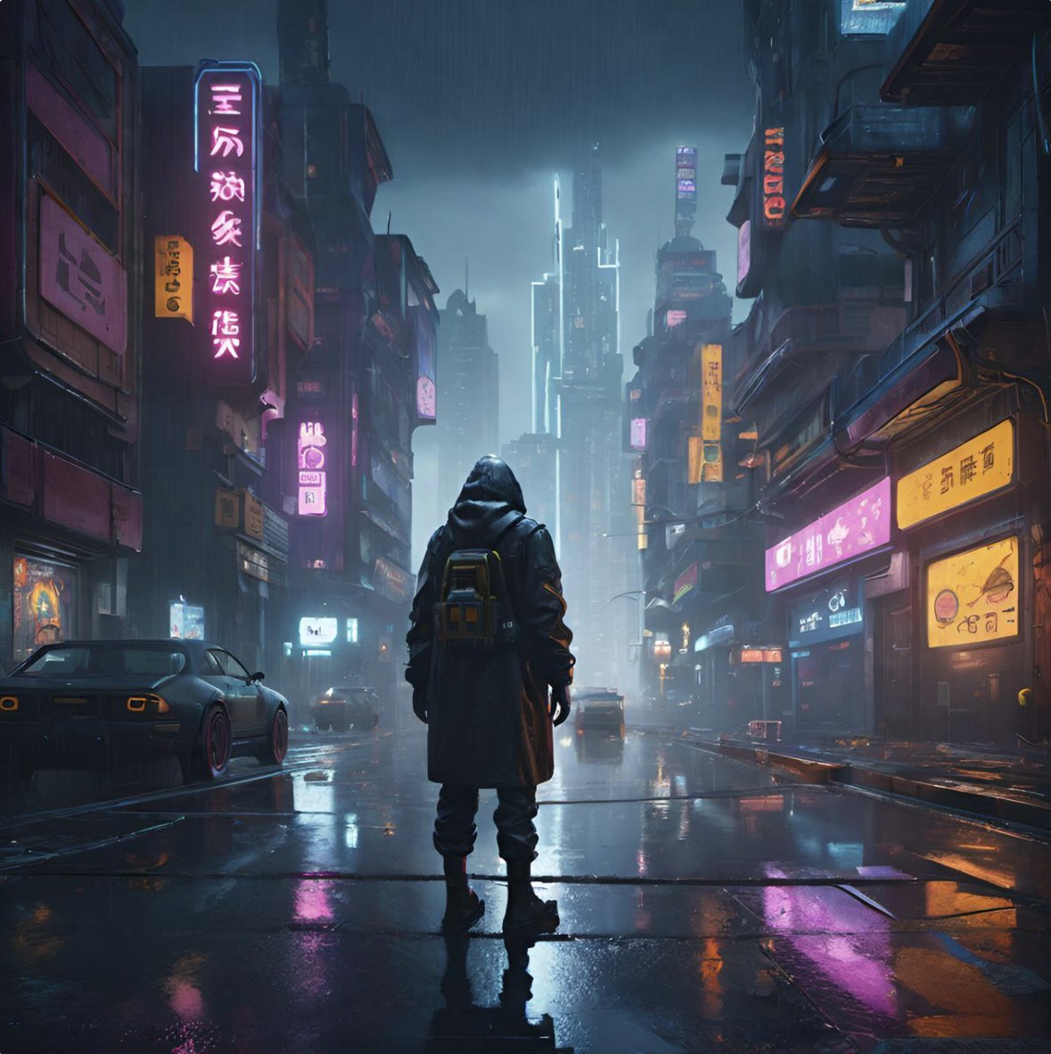 PatrickRemo6's tweet photo. I really find the irony in the cyberpunk genre very cool. It’s a world where the progressive technological advancement is juxtaposed by a dystopian/ decayed society. Could you really call the society advanced just because of technology?

#dreamai #bcm206 https://t.co/7ox7DaLW2d