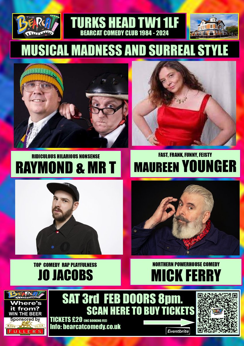 Thank you to all those who spotted that the date was wrong on yesterday's poster - the person responsible has had a good talking to and I'm very sorry! @raymondtimpkins @MickFerry @maureenyounger @jesterjacobs Tickets: bearcatcomedy.co.uk Thank you 🐻🐱❤🤣