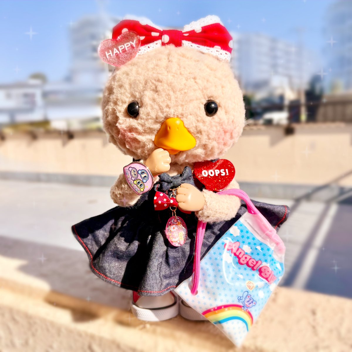 cskbppr's tweet photo. 🐤ポプリ🍓
今日はおかたんが小がくせだたころにあこがれてた、およふくのブランドを着こなしてるぽい子みたいなコーデにしてもらいました🌈💕
 #東京トガリ  #東京トガリぬいぐるくん  #ぬいぐるくん https://t.co/RRApIZNZux