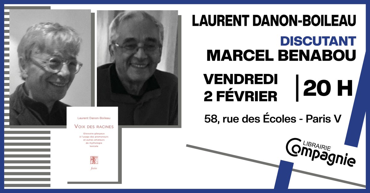 Rencontre avec Laurent Danon-Boileau pour son ouvrage  "Voix des racines : Glossaire giboyeux à l'usage des promeneurs et autres amateurs de mythologie lexicale" aux Éditions Fario : Vendredi 2 février à partir de 20h.
lc.cx/rpOtNP
<a href="/EditionsFario/">Éditions Fario</a>