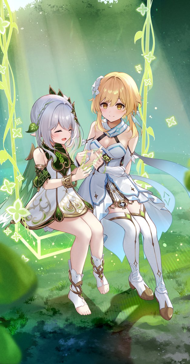 蛍ちゃん「ナヒーダちゃんと蛍ちゃん#原神 #GenshinImpact 」|きさらぎゆり◇転天アニメ放送中のイラスト