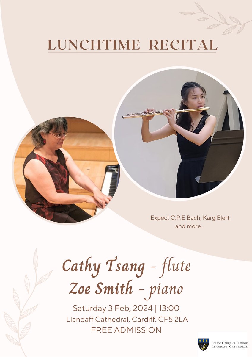 Llandaff Cathedral ๐ด๓ ง๓ ข๓ ท๓ ฌ๓ ณ๓ ฟ (@llandaffcath) on Twitter photo Join us this Saturday for a free Lunchtime Recital featuring Cathy Tsang of <a href="/RWCMD/">Royal Welsh College of Music & Drama</a> beginning at 1.00pm ๐ถ Join us this Saturday for a free Lunchtime Recital featuring Cathy Tsang of <a href="/RWCMD/">Royal Welsh College of Music & Drama</a> beginning at 1.00pm ๐ถ