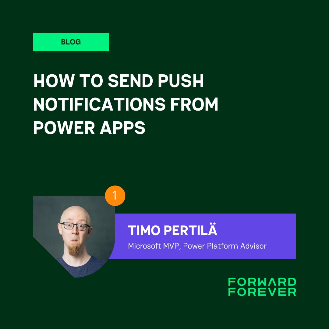 Forward Forever (@forward4ever) on Twitter photo Ding! Youâve got 1ïžâŁnew notification! No, itâs not another cat video, itâs just a push notification from your Power App đ.
Read <a href="/timopertila/">Timo PertilĂ€ #ForwardForever</a> post on "How to Send Push Notifications from Power Apps": fwd.fo/a6c950QwcM9 #PowerApps #PowerAutomate Ding! Youâve got 1ïžâŁnew notification! No, itâs not another cat video, itâs just a push notification from your Power App đ.
Read <a href="/timopertila/">Timo PertilÀ #ForwardForever</a> post on "How to Send Push Notifications from Power Apps": fwd.fo/a6c950QwcM9 #PowerApps #PowerAutomate