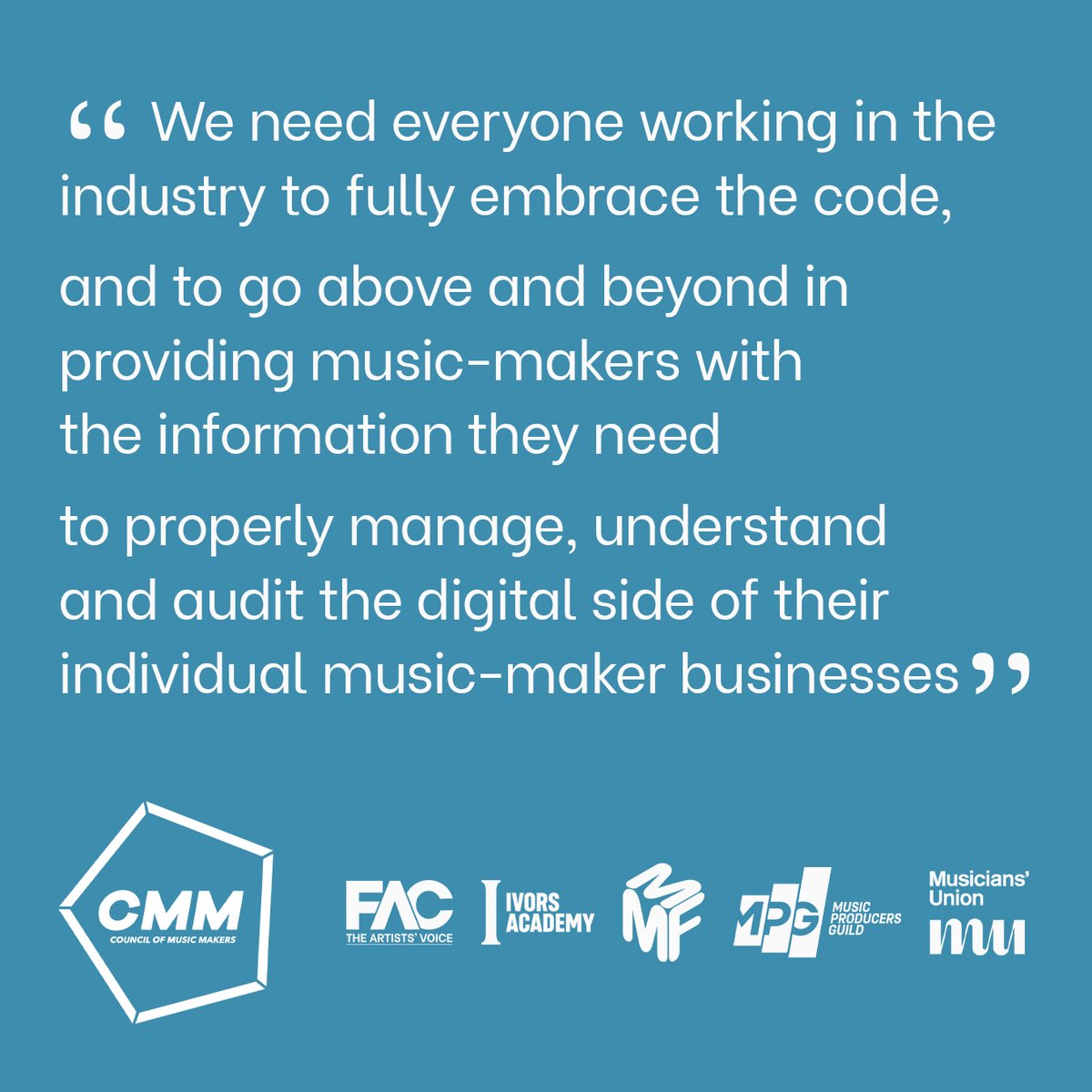 A Transparency Code has been agreed by the UK music industry today. Although the commitments in the code are modest, it provides a framework that can be used to start tackling the "systemic lack of transparency" in music streaming. Read our statement here: bit.ly/3HKCXo0