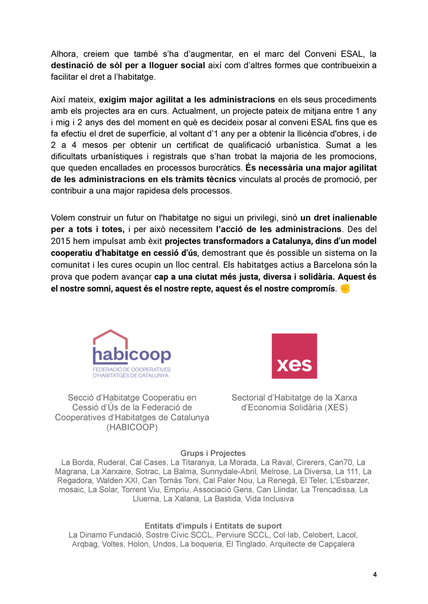 XES_cat's tweet photo. 🏙️Més sòl públic per a habitatge cooperatiu a BCN!

🏗️ Demanem l'accés a solars públics per impulsar nous projectes cooperatius. El sòl és clau per continuar la transformació social

Signa el manifest!
https://t.co/TegjZ0REAB 

#CessiódÚsBCN #TransformacióSocial #DretHabitatgeBCN https://t.co/VBxFtUE7XI