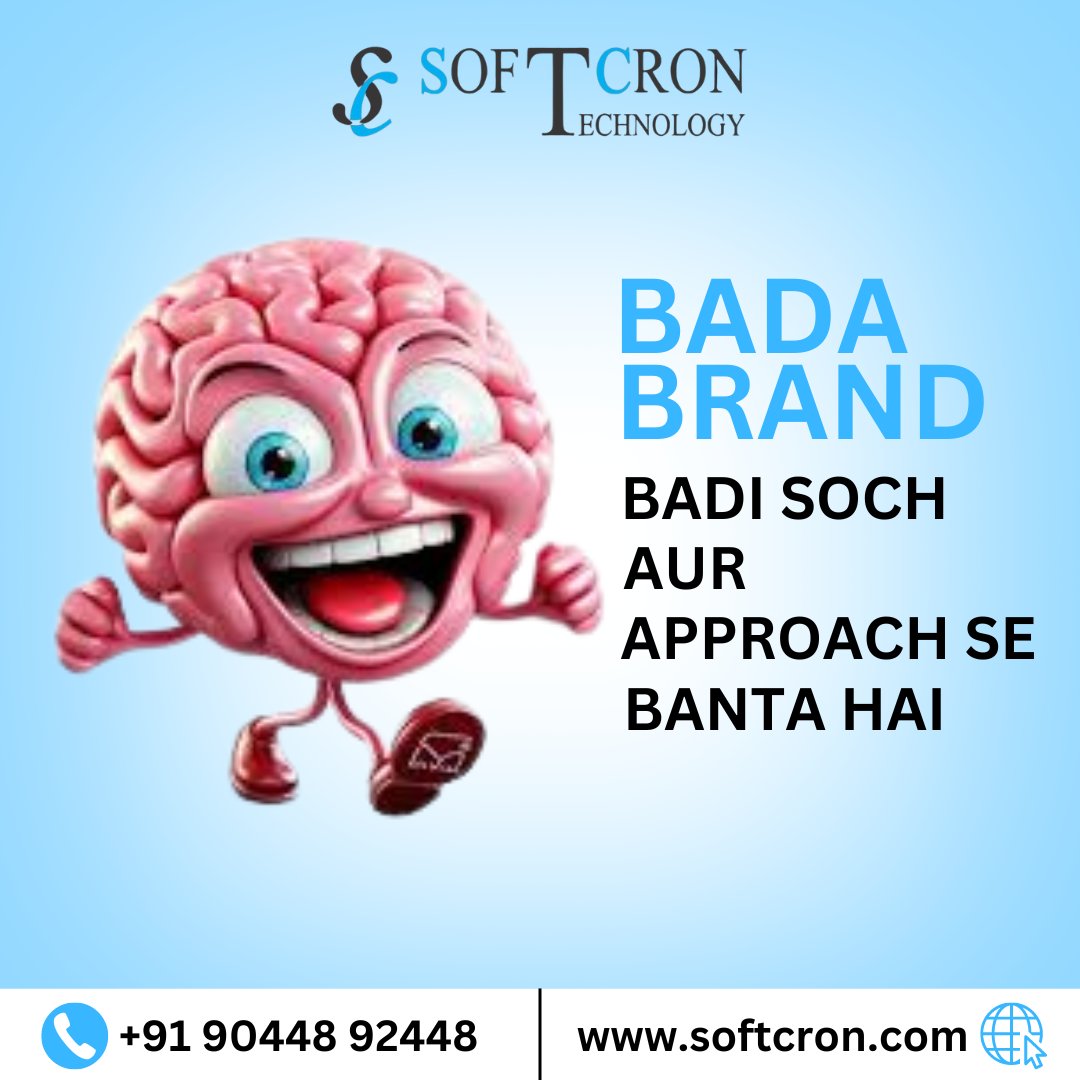 SoftcronT31938's tweet image. Crafted with a big brand and an even bigger perspective. Bada brand, badi soch – because success is born from bold ideas and a visionary approach.
Contact us today at +91 90448 92448
Hashtags:
#digitalmarketing #softcrontechnology #marketing #socialmediamarketing #socialmedia